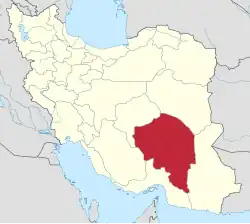 Location of Kerman province in&nbsp;Iran