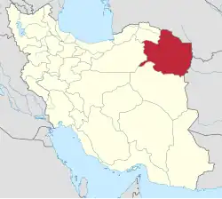Location of Razavi Khorasan province in&nbsp;Iran
