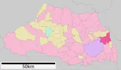 Location of Kasukabe in Saitama Prefecture