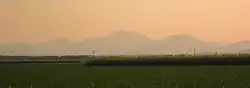 Grassland in Queensland with mountains in background