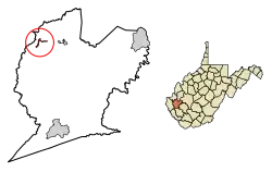 Location of West Hamlin in Lincoln County, West Virginia.