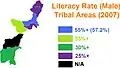 Literacy Map, Khyber Highest, Source: