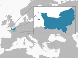Location and extent of Normandy
