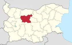 Location of Lovech Province in Bulgaria