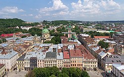 View of the historical center of Lviv