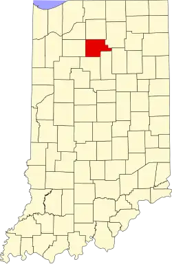 Map of Indiana highlighting Fulton County