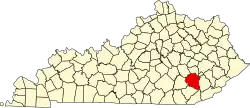 State map highlighting Clay County