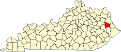 State map highlighting Johnson County