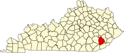 State map highlighting Leslie County