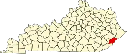 State map highlighting Letcher County