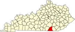 State map highlighting McCreary County