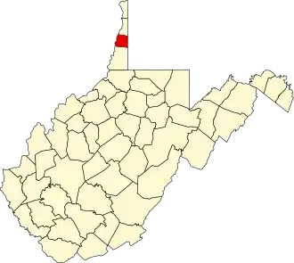 Map of West Virginia highlighting Ohio County