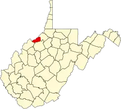 Map of West Virginia highlighting Pleasants County