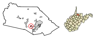 Location of Monongah in Marion County, West Virginia.