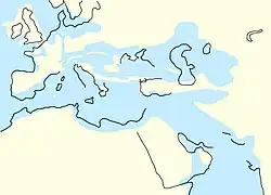 The North Sea between 34&nbsp;million years ago and 28&nbsp;million years ago, as Central Europe became dry land