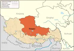 Location of Nagqu in the Tibet Autonomous Region