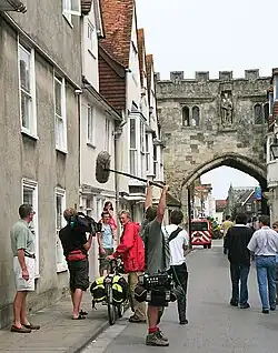 Crane filming in Salisbury, 2006