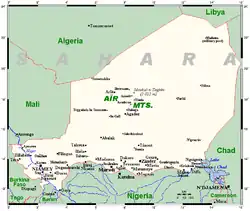Niger's cities, main towns and other centres