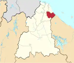 Location of Pasir Puteh District in Kelantan