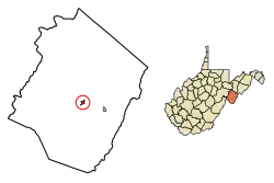 Location of Franklin in Pendleton County, West Virginia.