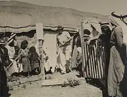 Malaria clinic, 1938(Dr. Gideon Mer in the centre with hat)