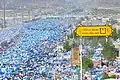 Muslim pilgrims gathering at the plain of Mount Arafat