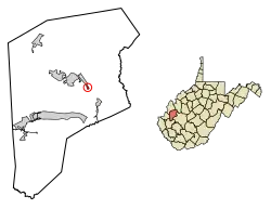 Location of Bancroft in Putnam County, West Virginia.