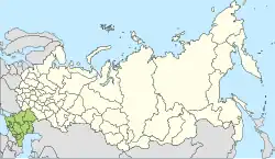 Map of former North Caucasus Military District (okrug)