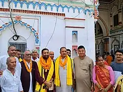 Former Deputy Prime minister and NC Vice president Bimalendra Nidhi at Janaki Mandir