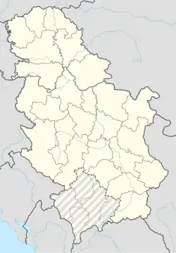Map showing the location of Pešturina