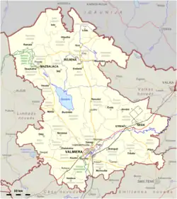 Location of Valmiera Municipality