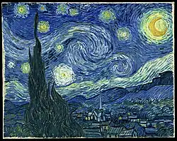 Vincent van Gogh, The Starry Night, 1889, The Museum of Modern Art, New York City. Post-Impressionism