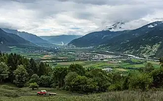 Landquart Region&nbsp;as seen from a hayfield in Malans