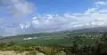 Panoramic view of Elah Valley and Neve Michael as seen from atop Moshav Aderet