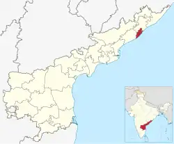 Location of Visakhapatnam district in Andhra Pradesh