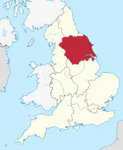 Yorkshire and the Humber shown within England
