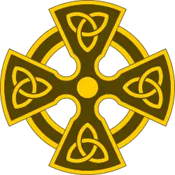 A Celtic cross with trefoil knots