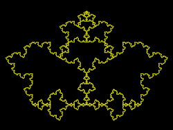 Variant of the Koch Curve (Moth) tiled with infinite copies of itself