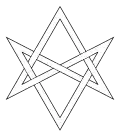 Interwoven unicursal hexagram.