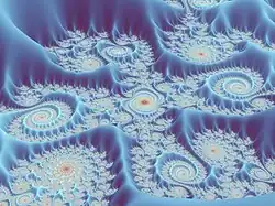 Three-dimensional rendering of Julia set using distance estimation