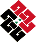 A 74 knot combined with the Syrian flag is used as a logo by the National Coordination Committee for Democratic Change.
