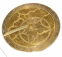 The Hartmann astrolabe in Yale collection. This instrument shows its rete and rule.