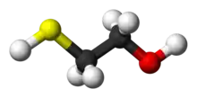 Ball and stick model of 2-mercaptoethanol
