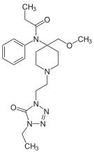 Chemical structure of alfentanil.