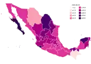 Active cases per 100,000 inhabitants by state (as of August 10, 2020[update])