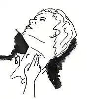 Checking of heartbeats in the carotid pulse., This is usually the fastest method of checking the patient's condition.