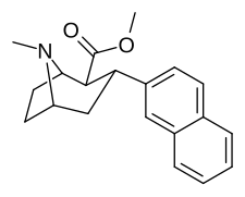 1-naphthyl-tropane in its usual (comparably non-standard) boat formation of its tropane ring.