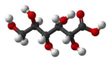 Ball-and-stick model of gluconic acid