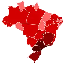 H1N1 Brazil map by confirmed cases