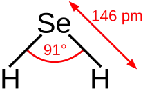 Structural diagram of the hydrogen selenide molecule